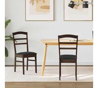 vidaXL Sedia da pranzo 2 pz Legno di gomma solido 36 x 45,5 x 93,5 cm