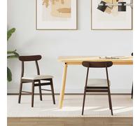 vidaXL Sedia da pranzo 2 pz Legno di gomma solido 43 x 44,5 x 77 cm