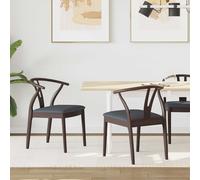 vidaXL Sedia da pranzo 2 pz Legno di gomma solido 54,5 x 58 x 77 cm