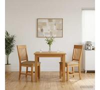 vidaXL Sedia da pranzo 2 pz Legno di Quercia Massello Beige