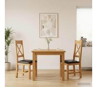 Sedia da pranzo 2 pcs Legno di Quercia Massello Nero