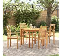 vidaXL Sedia da Giardino Impilabile 4 pz Legno Massello Teak