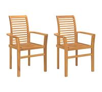 vidaXL Sedia da Pranzo 4 PCS Marrone 62.5 x 54 x 95.5 cm, Sedia da Giardino e terrazzo, Moderna, in Teak, per Esterni, Comoda e ergonomica, Perfetta per Il Tuo Patio