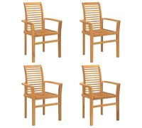 vidaXL Sedia da Giardino Impilabile 4 pz Legno Massello Teak