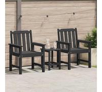 vidaXL Sedia da pranzo da giardino 2 pcs Nero 65.5 x 59 x 88cm