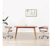 vidaXL Sedia da Pranzo Girevole Grigio Talpa Legno Ricurvo e Tessuto