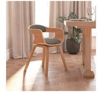 VIDAXL - Sedia da Pranzo Grigio Chiaro in Legno Curvato e Tessuto