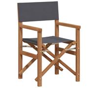 vidaXL Sedia da regista Grigio Legno di teak solido