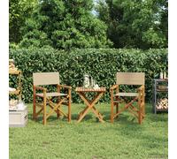 vidaXL Sedia da pranzo marrone e beige, 56 x 54 x 87 cm, sedia pieghevole ergonomica per giardino e terrazzo, seduta in teak resistente all'acqua, mobili da esterno compatto ed elegante