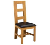 Sedia da pranzo 2 pcs Legno di Quercia Massello Nero