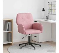 vidaXL Sedia da scrivania girevole 54 x 55 x 90 cm Rosa Velluto