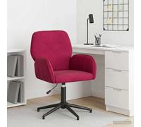 vidaXL Sedia da scrivania girevole 54 x 55 x 90 cm Rosso Vino Velluto