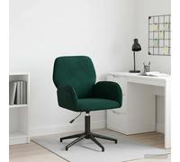 vidaXL Sedia da scrivania girevole 54 x 55 x 90 cm Verde Scuro Velluto
