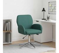 vidaXL Sedia da scrivania girevole 54 x 58 x 90 cm Verde Scuro Tessuto