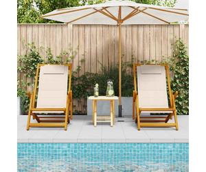 vidaXL Sedia da spiaggia 2 pcs Marrone Legno di Acacia Massello