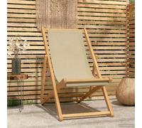 vidaXL Sedia da spiaggia Beige Legno di teak solido