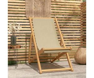 vidaXL Sedia da spiaggia Beige Legno di teak solido