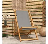 vidaXL Sedia da spiaggia Grigio Chiaro Legno di teak solido