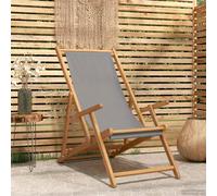 vidaXL Sedia da spiaggia Grigio Chiaro Legno di teak solido
