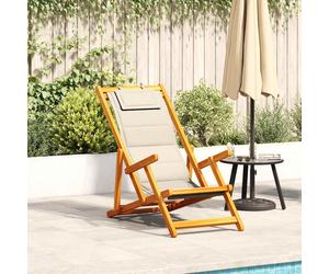 vidaXL Sedia da Spiaggia Pieghevole Braccioli Legno Acacia&Textilene