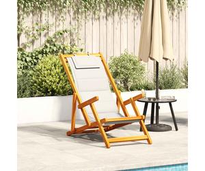 vidaXL Sedia da Spiaggia Pieghevole Braccioli Legno Acacia&Textilene