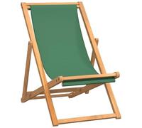 vidaXL Sedia da Spiaggia Pieghevole in Legno Massello di Teak Verde