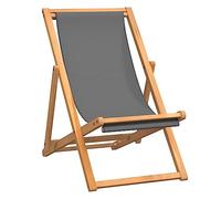 vidaXL Sedia da Spiaggia Pieghevole in Legno Massello di Teak Grigia