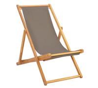 vidaXL Sedia da spiaggia talpa in teak massiccio, sedie da giardino e terrazza, moderne, resistenti alle intemperie, pieghevoli e in legno teak per esterni