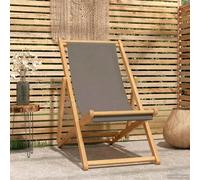 vidaXL Sedia da spiaggia Tortora Legno di teak solido
