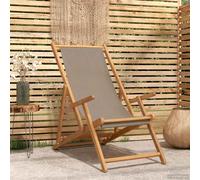vidaXL Sedia da spiaggia Tortora Legno di teak solido