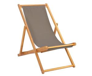 vidaXL Sedia da spiaggia Tortora Legno di teak solido