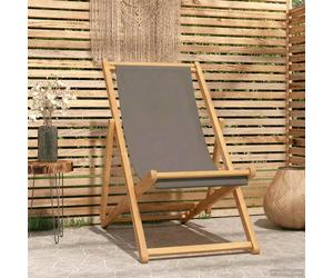 vidaXL Sedia da spiaggia Tortora Legno di teak solido