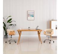 VIDAXL - Sedia Da Ufficio Girevole Crema In Legno Piegato E Similpelle - SPEDIZIONE GRATUITA