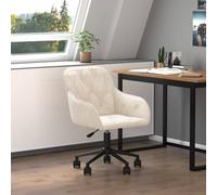 vidaXL Sedia da Ufficio Girevole Crema in Velluto
