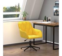 vidaXL Sedia da Ufficio Girevole Gialla in Velluto