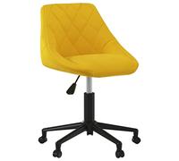 vidaXL Sedia da Ufficio Girevole Giallo Senape in Tessuto