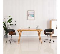 vidaXL Sedia da Ufficio Girevole Grigia in Legno Piegato e Tessuto