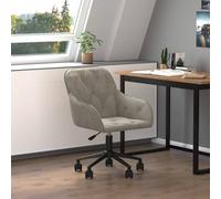 vidaXL Sedia da Ufficio Girevole in Velluto Grigio Chiaro