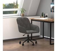 vidaXL Sedia da Ufficio Girevole in Velluto Grigio Scuro