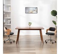 vidaXL Sedia da Ufficio Girevole Nera in Legno Piegato e Similpelle