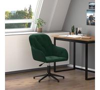 vidaXL Sedia da Ufficio Girevole Verde Scuro in Velluto