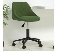 vidaXL Sedia da Ufficio Girevole Verde Scuro in Velluto