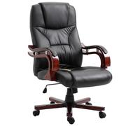 vidaXL Sedia da Ufficio Lusso Altezza Regolabile Imbottita Ergonomica Base a Farfalla Poltrona Direzionale Nera in Similpelle PE PU PVC