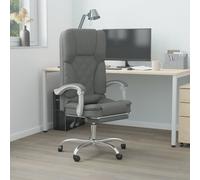 vidaXL Sedia da Ufficio Massaggio Reclinabile Grigio Scuro in Tessuto