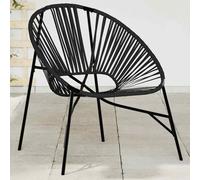 vidaXL Sedia da Uovo da Giardino in Polyrattan Nero