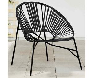 vidaXL Sedia da Uovo da Giardino in Polyrattan Nero