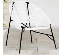 vidaXL Sedia da Uovo da Giardino in Polyrattan Nero e Bianco