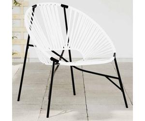 vidaXL Sedia da Uovo da Giardino in Polyrattan Nero e Bianco