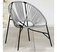 vidaXL Sedia da Uovo da Giardino in Polyrattan Nero e Grigio Chiaro