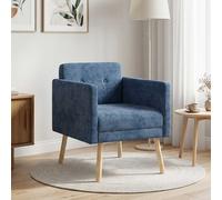 vidaXL Sedia d'accento Blu Tessuto in ciniglia